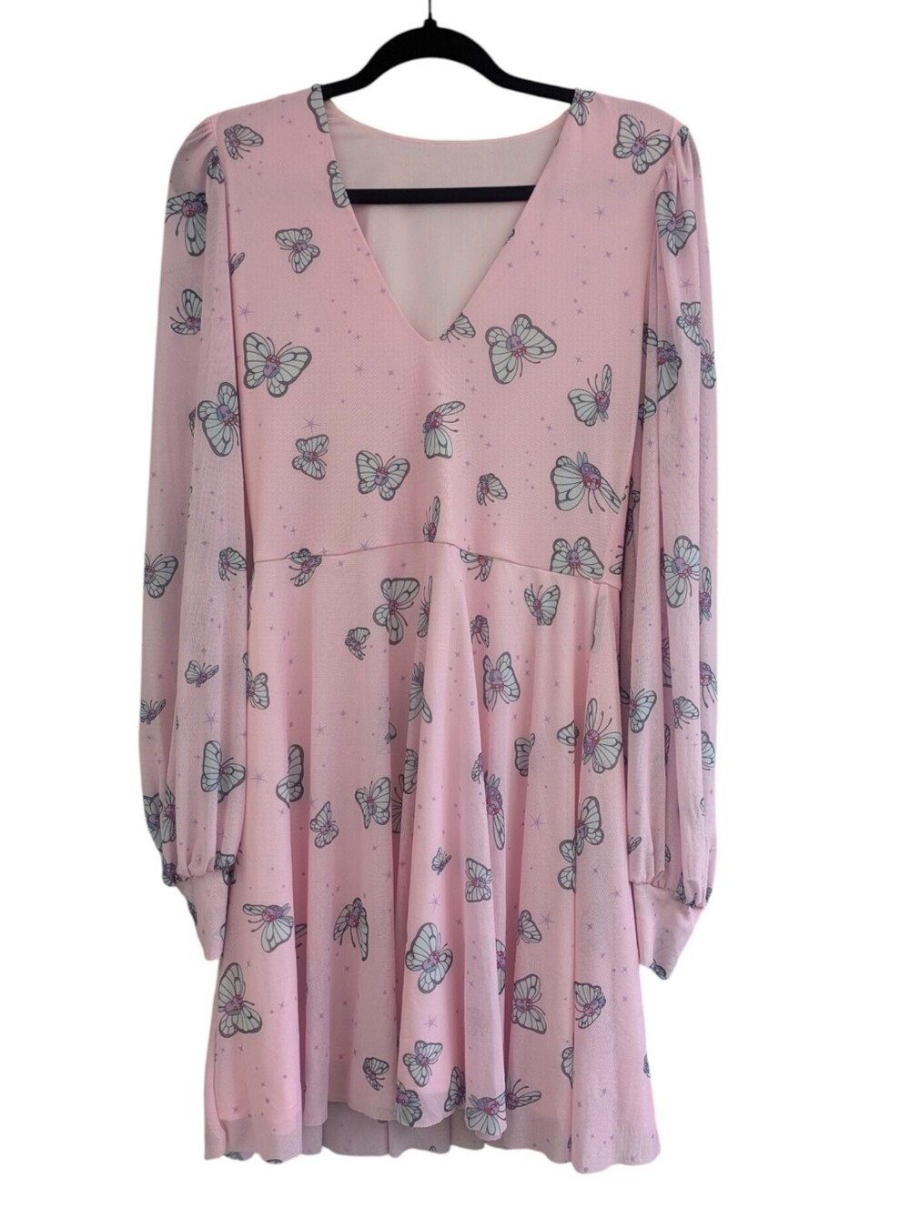 Blackmilk x Pokemon 2023 Pink Butterfree Long Sleeve Dress